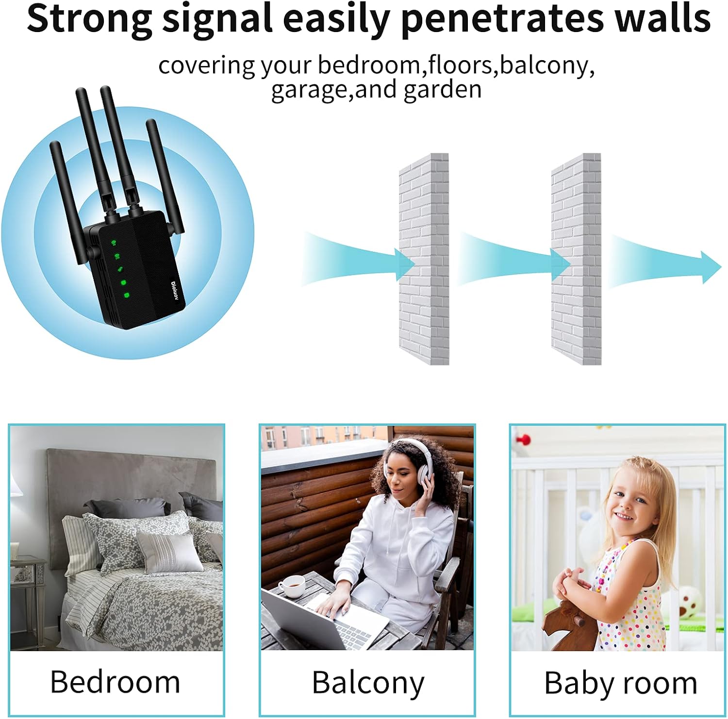 WiFi Extender 1200 Mbps Dual-Band Wireless Signal Booster Pack of 2 X778
