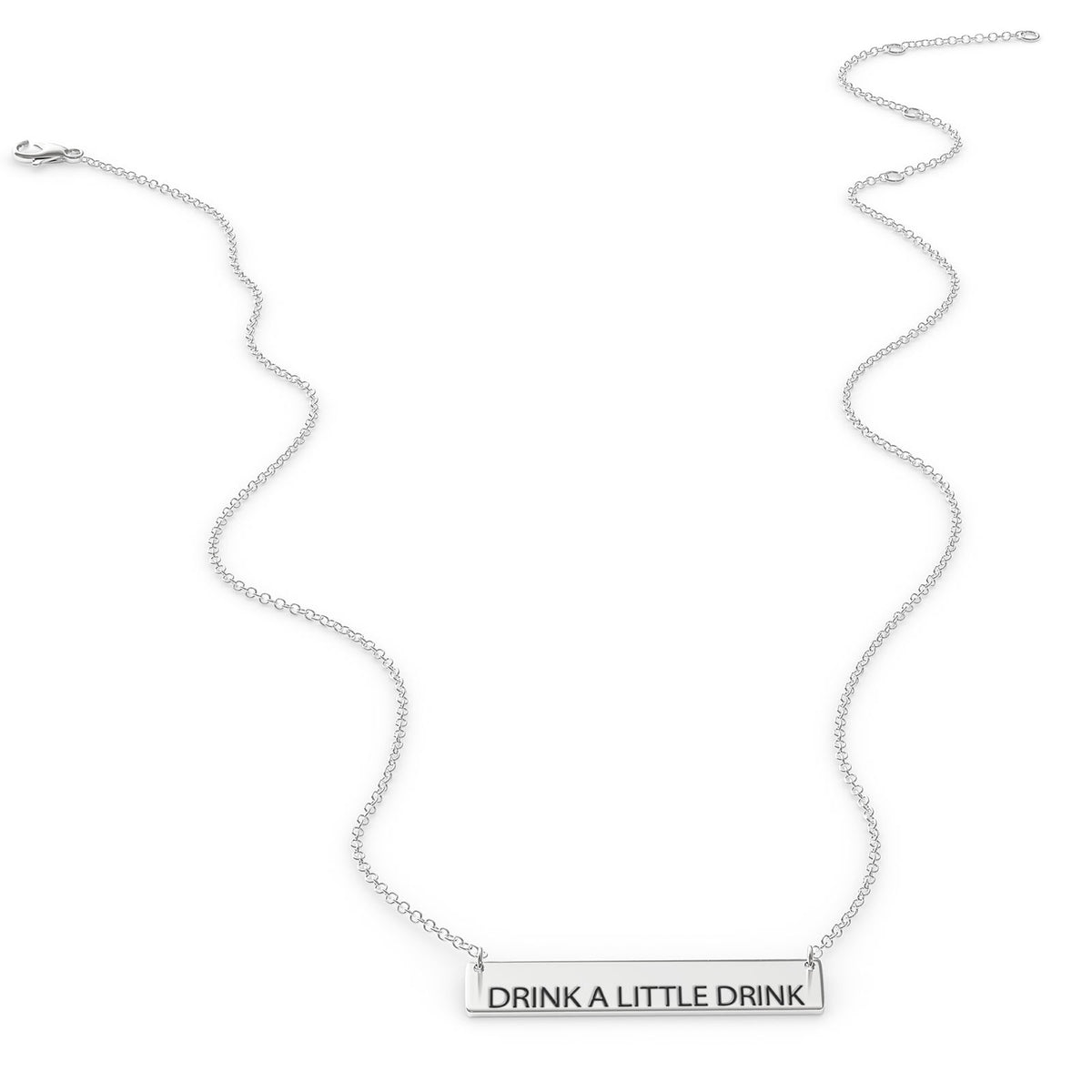 Sterling Silver Bar Pendant Necklace A689