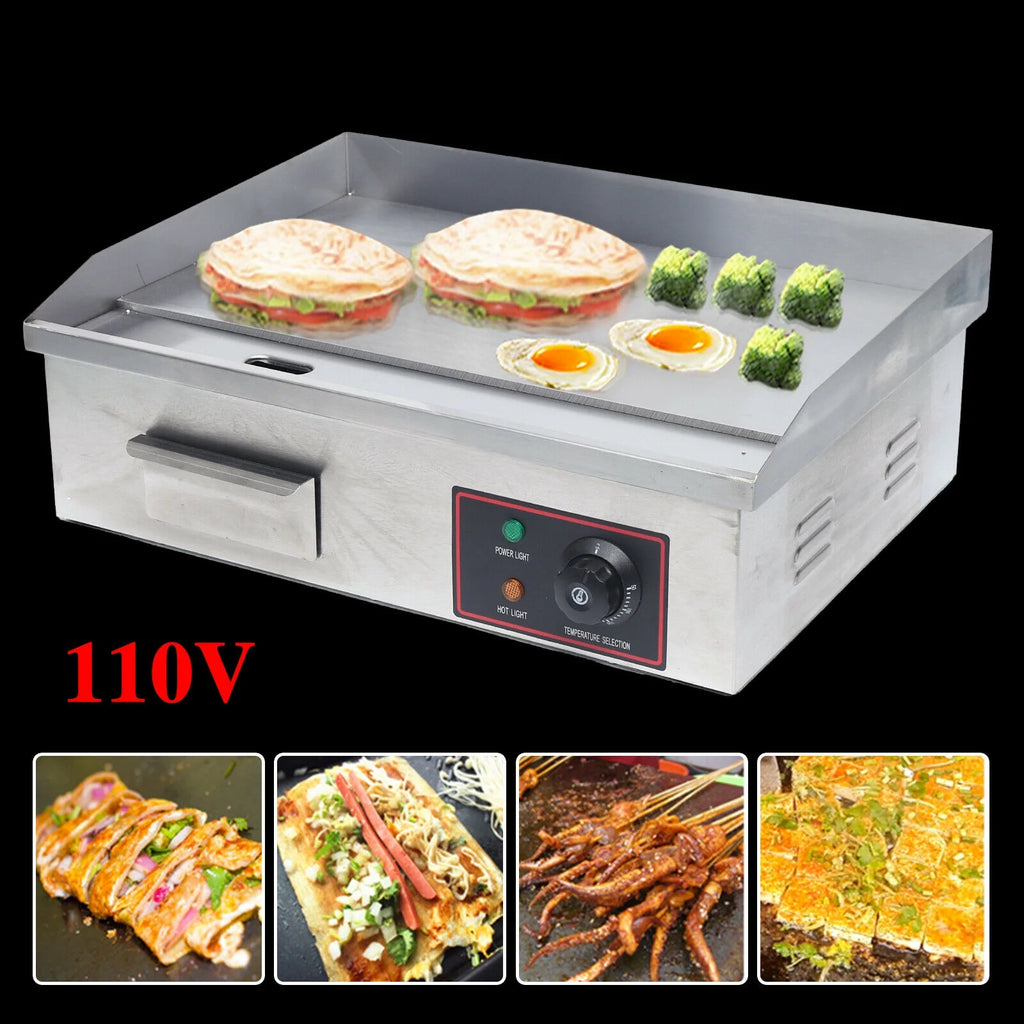 1600W Commercial Electric Griddle Stainless Steel Table Stove G187