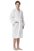 White Medium Hooded Turkish Cotton Bathrobe M7170