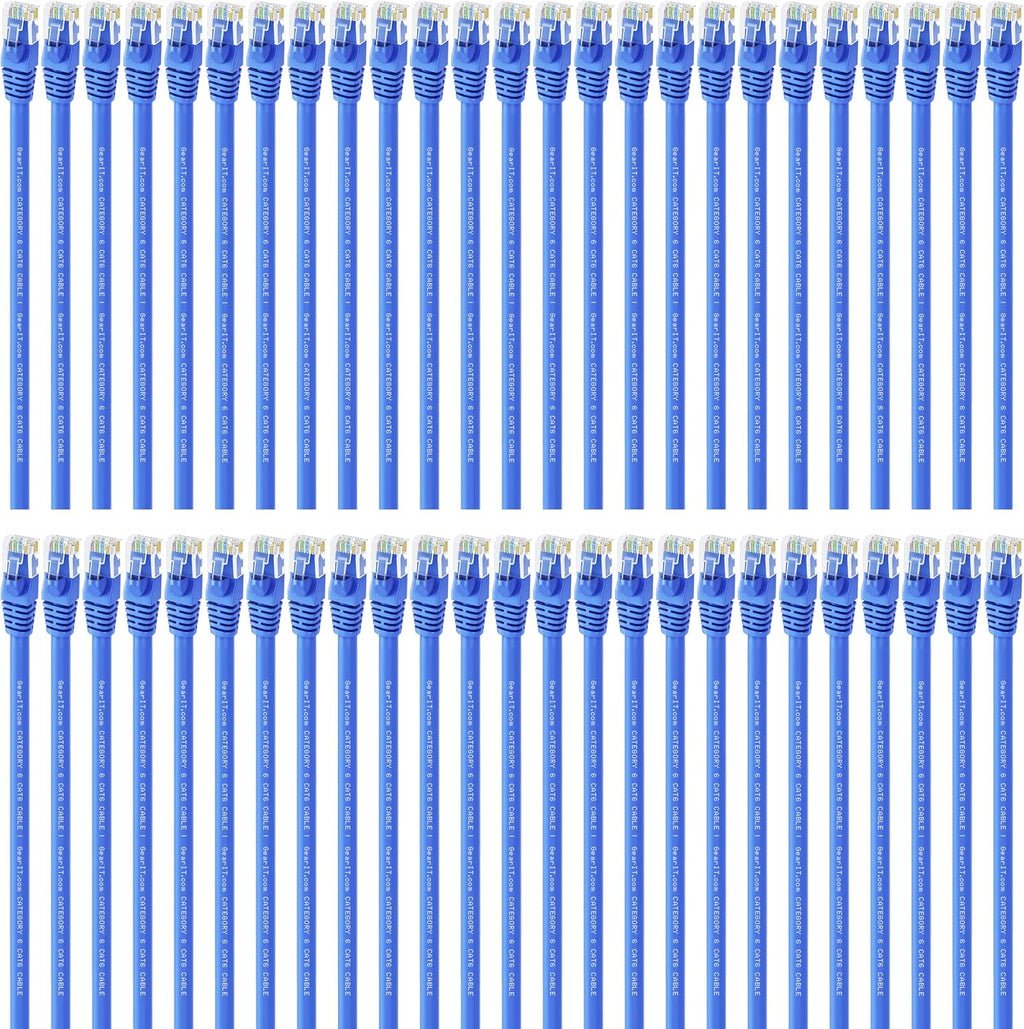 Cat 6 Ethernet Cable 1.5 ft 50-Pack Blue X728