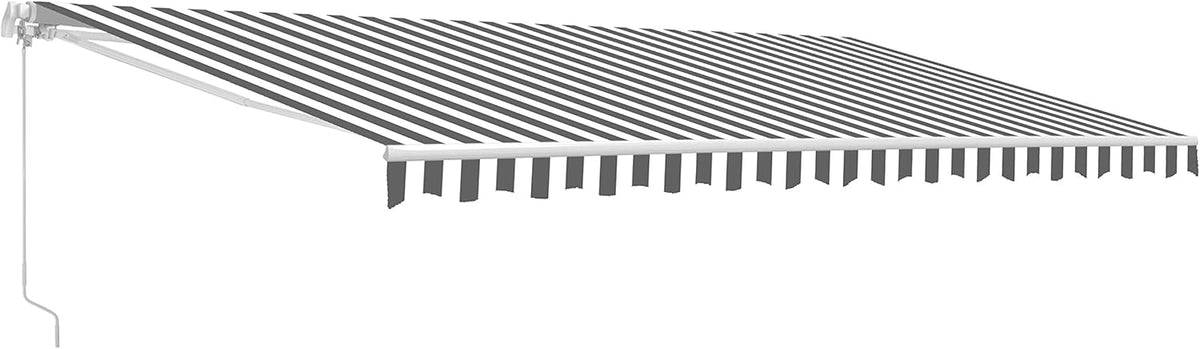 Red/White Stripe Retractable Motorized Patio Awning, 20' x 10' M140