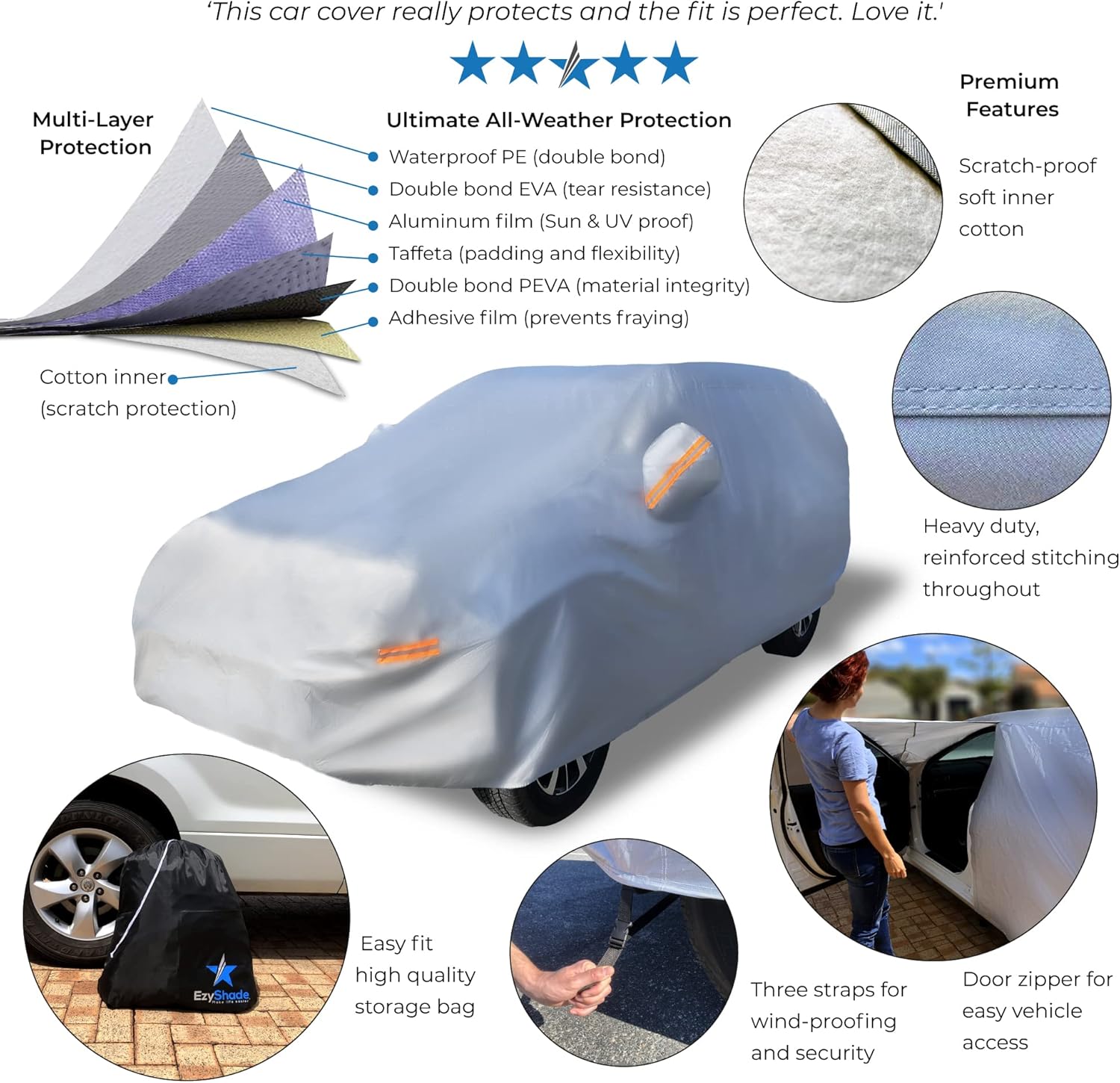 10-Layer Waterproof Car Cover C25389