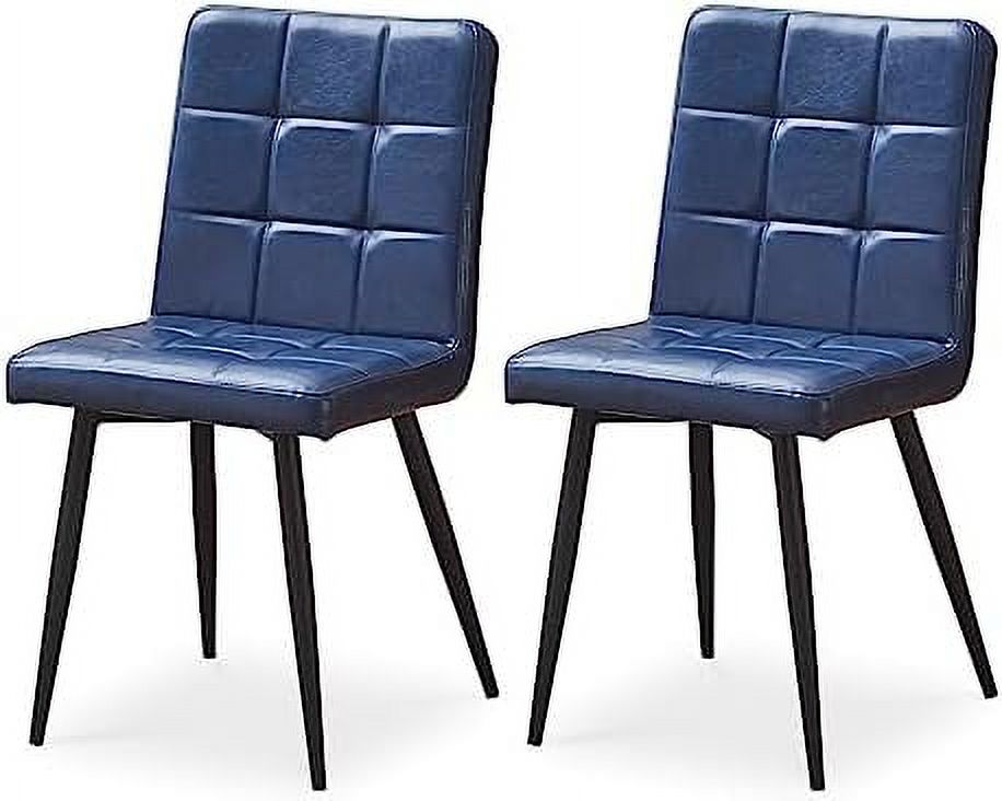 Faux Leather Dining Chairs Set of 4 with Metal Legs M2473