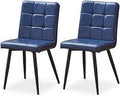 Faux Leather Dining Chairs Set of 4 with Metal Legs M2473