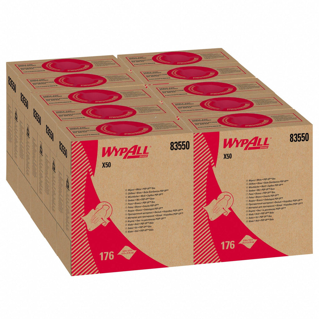X50 Wipers, White, 176/Pop-Up Box, 10 Boxes/Carton B30219