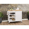 Natural & White Kitchen Cart E6262