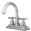 Polished Chrome Centerset Bathroom Faucet with Brass Pop-Up D1524
