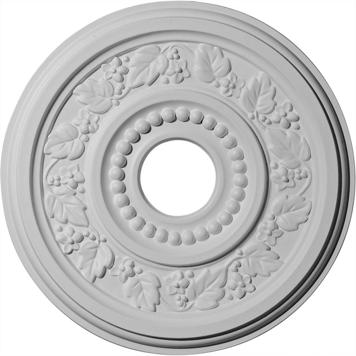 16 1/8x22OD x 3 1/2x22ID x 7/8x22P Hand-Painted Silver Ceiling Medallion P93732