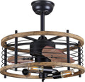 20-inch Caged Ceiling Fan with Light, Reversible, Remote, Bladeless B93208