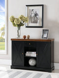 Black/Walnut Wood Buffet Cabinet Console Table Q366763