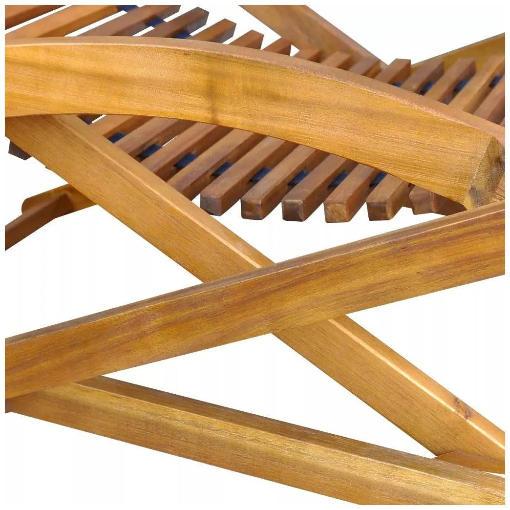 Acacia Wood Deck Chair with Footrest S735767