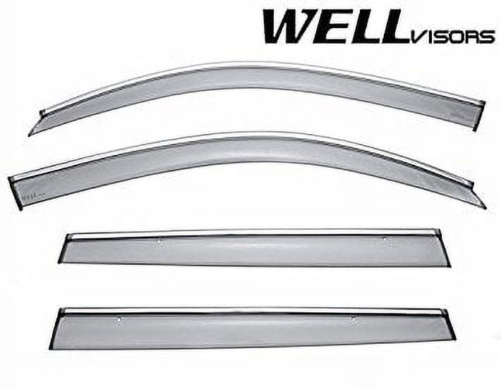 Side Window Wind Deflector Visors with Chrome Trim S6701