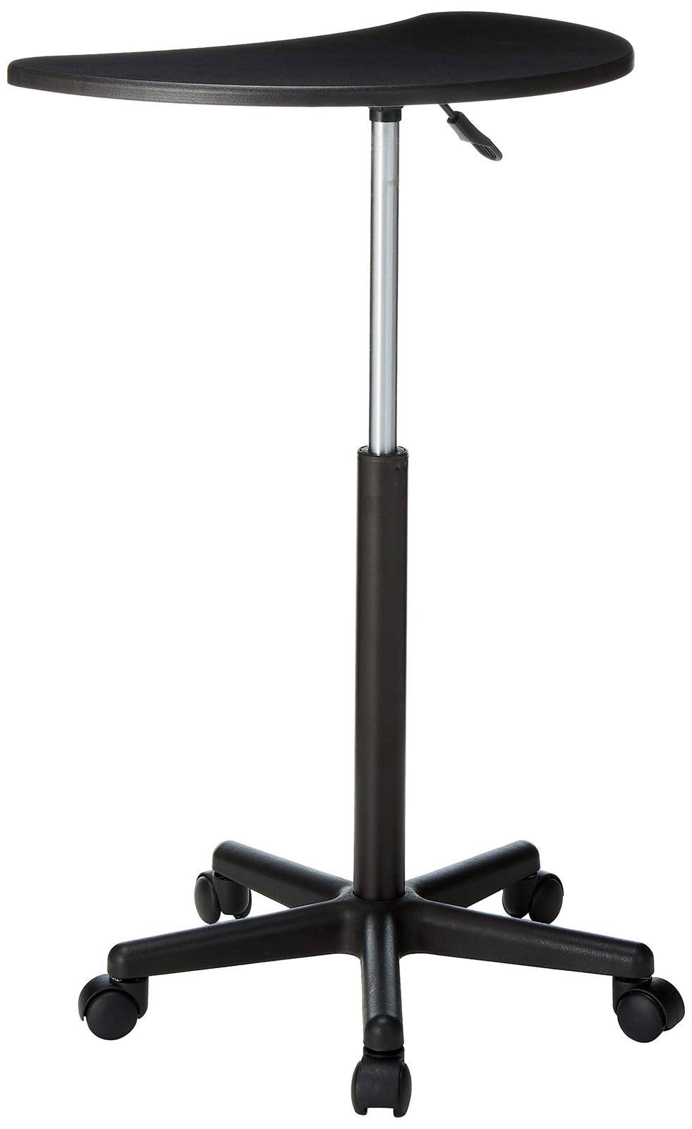Height Adjustable Mobile Laptop Computer Desk with Black Top R7050