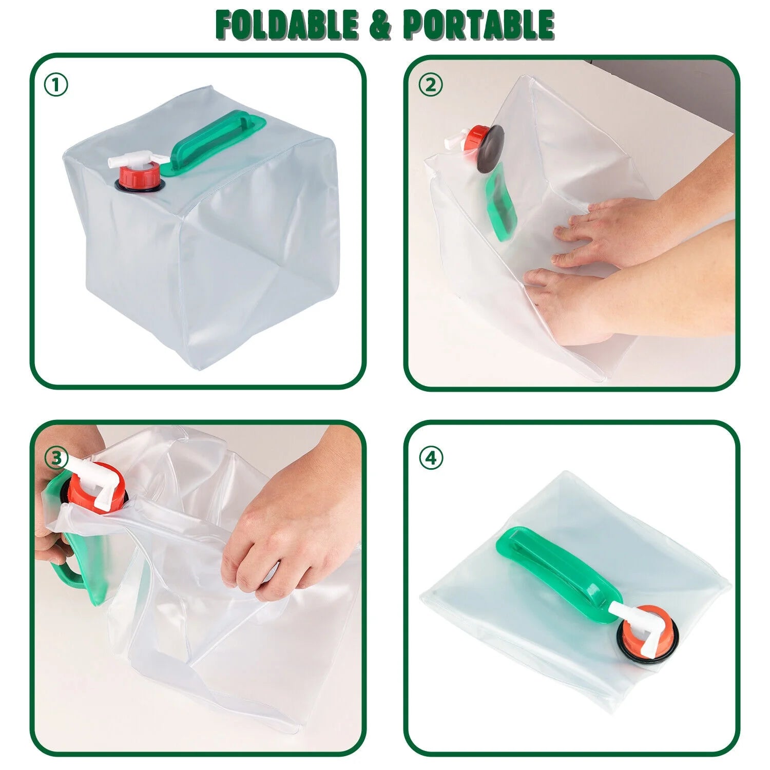Collapsible Water Container With Spigot 2.6-5.2 Gallon Camping Water Storage Jug A427