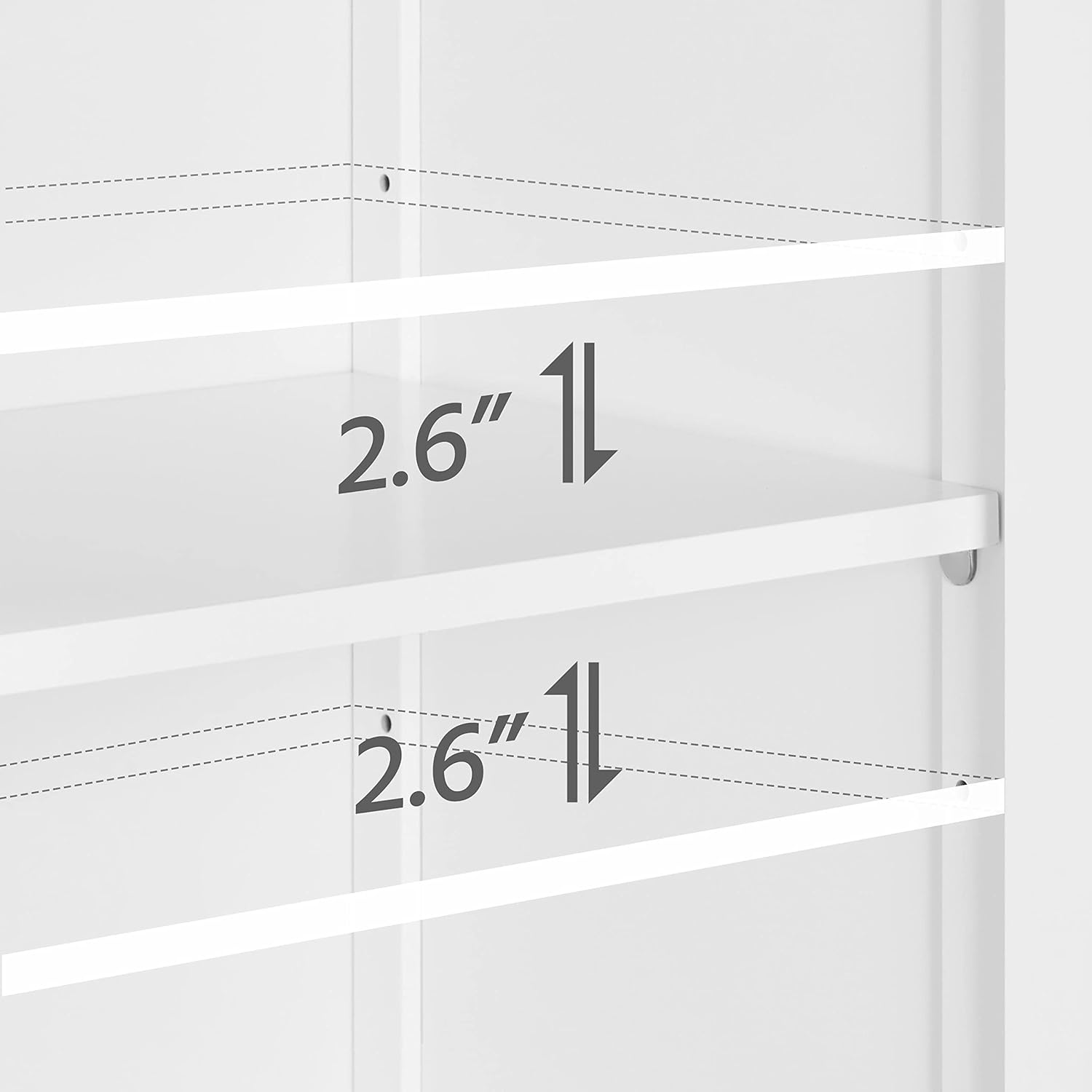 White 23.6in L x 11.8in W x 31.5in H Wooden Bathroom Cabinet with 1 Drawer 2 Doors and Adjustable Shelf H55063