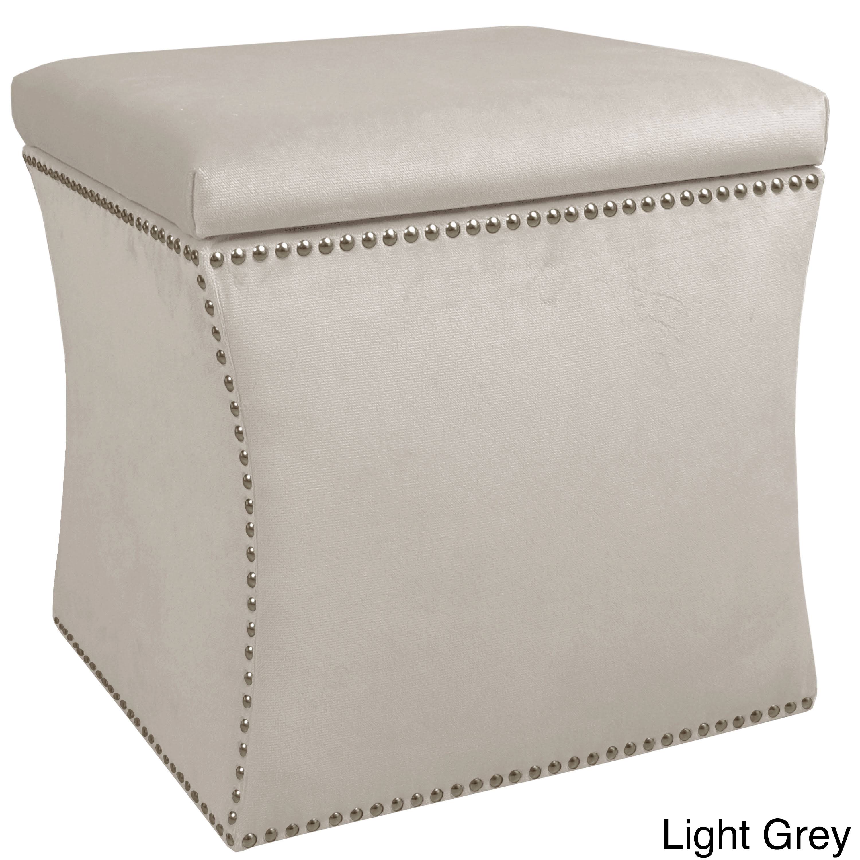 Purple Velvet Storage Ottoman L3467