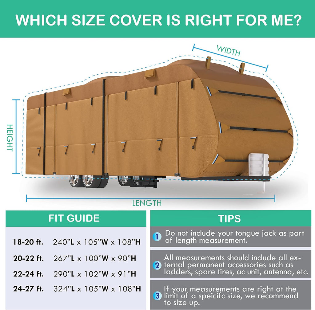 RV Trailer Covers with Storage Bag M7883