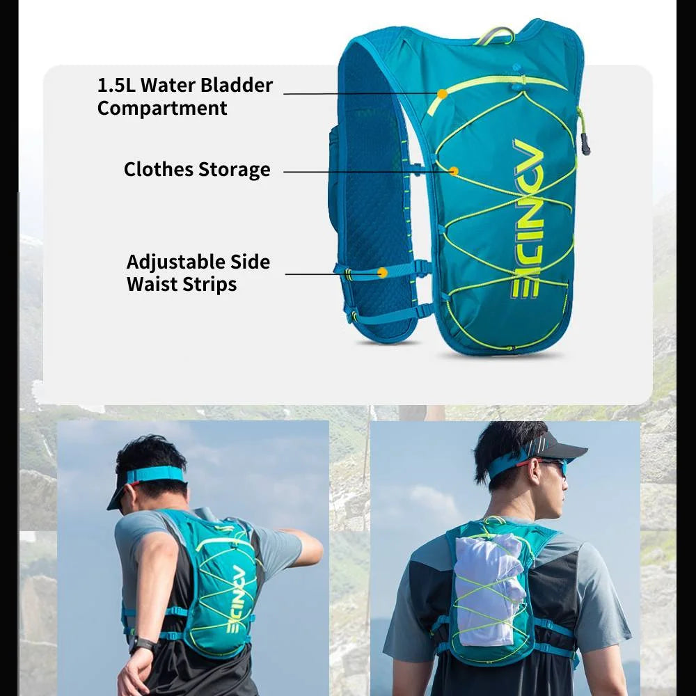 5L Lightweight Hydration Pack Running Vest Adjustable Buckle (Gray) V2998