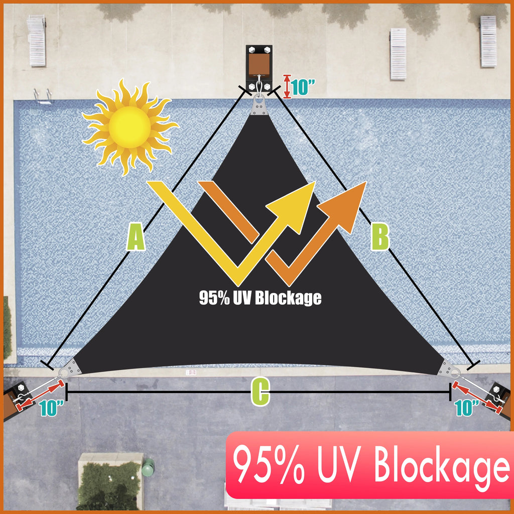 Black Right Triangle Sun Shade Sail Canopy Awning P922932