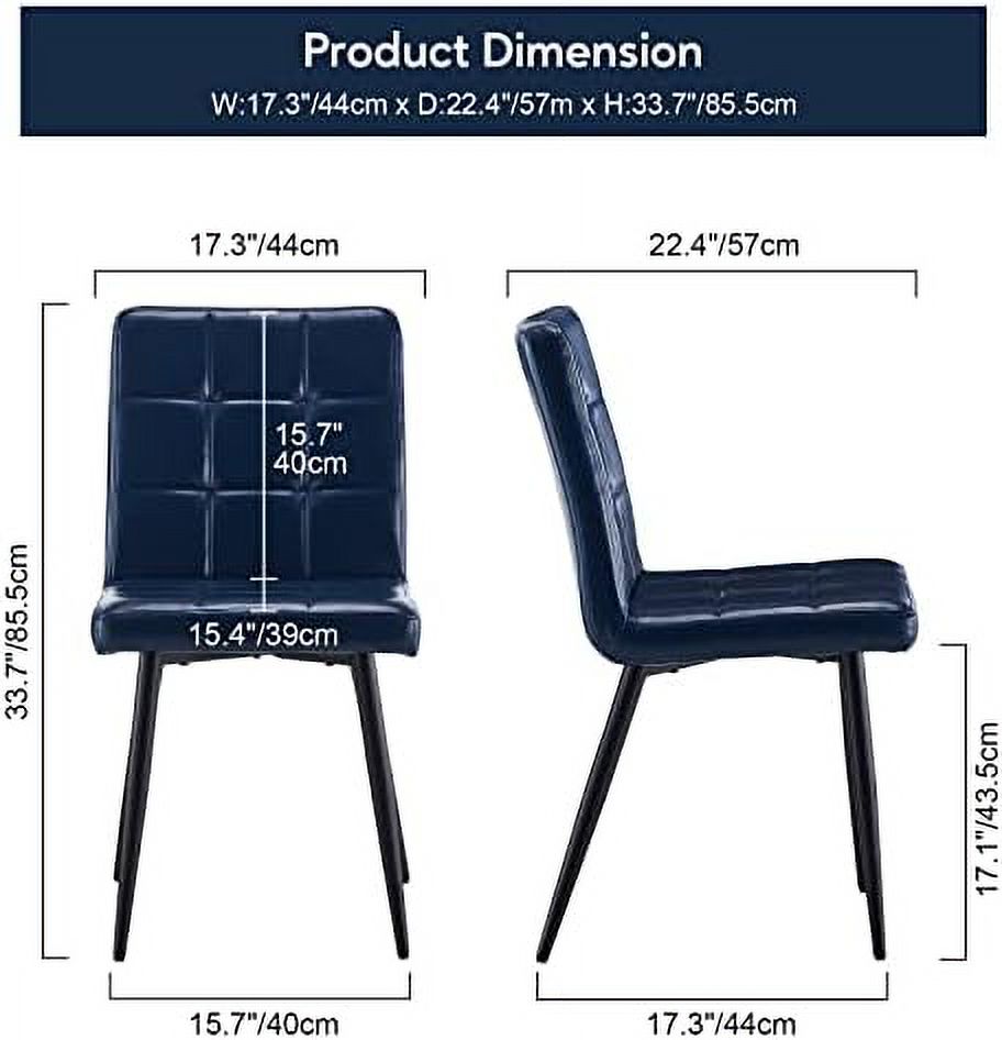 Faux Leather Dining Chairs Set of 4 with Metal Legs M2473
