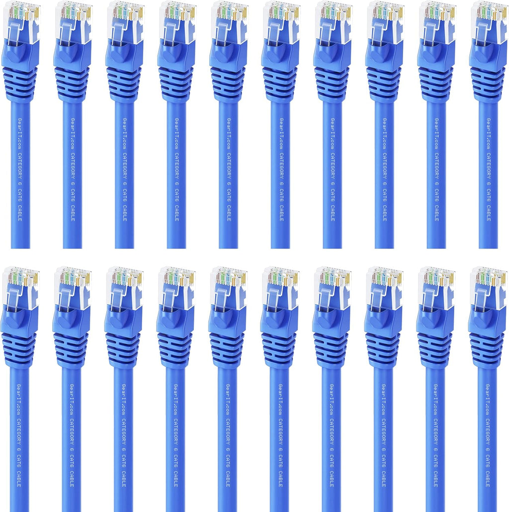 Cat 6 Ethernet Cable 1.5 ft 50-Pack Blue X728