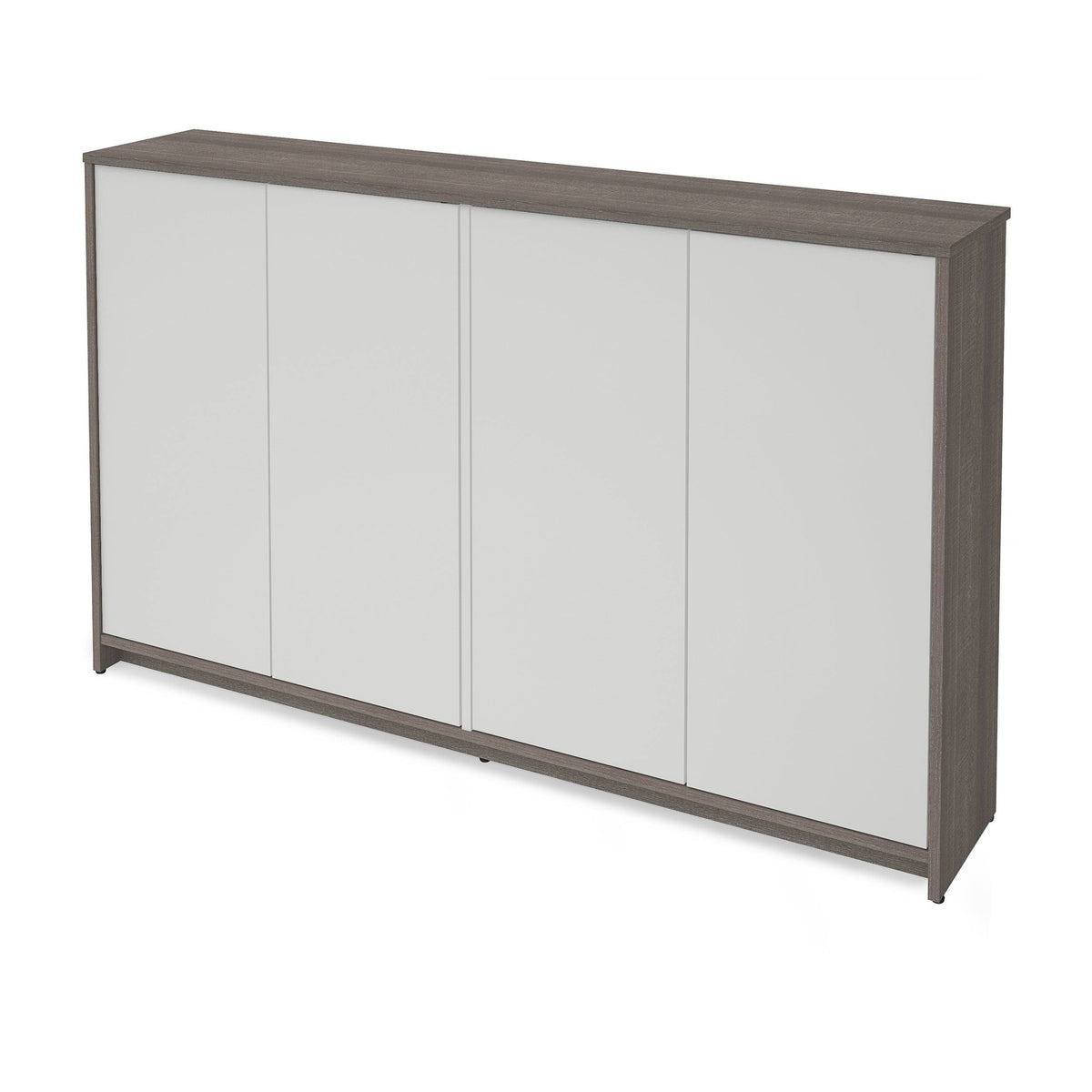 4 Door Storage Cabinet, Bark Gray/White R164490