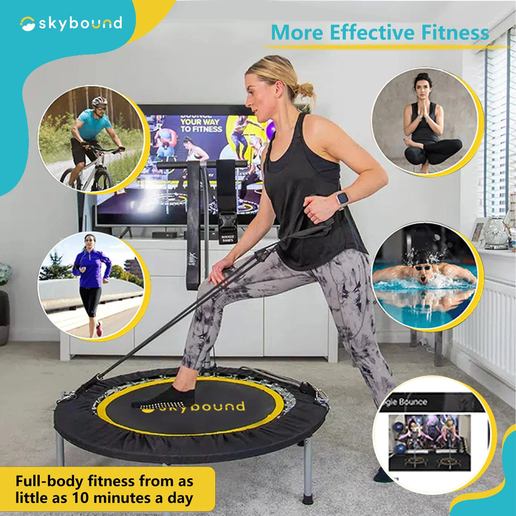 Foldable Mini Trampoline 39 Inch with Adjustable T-Bar Handle G25584