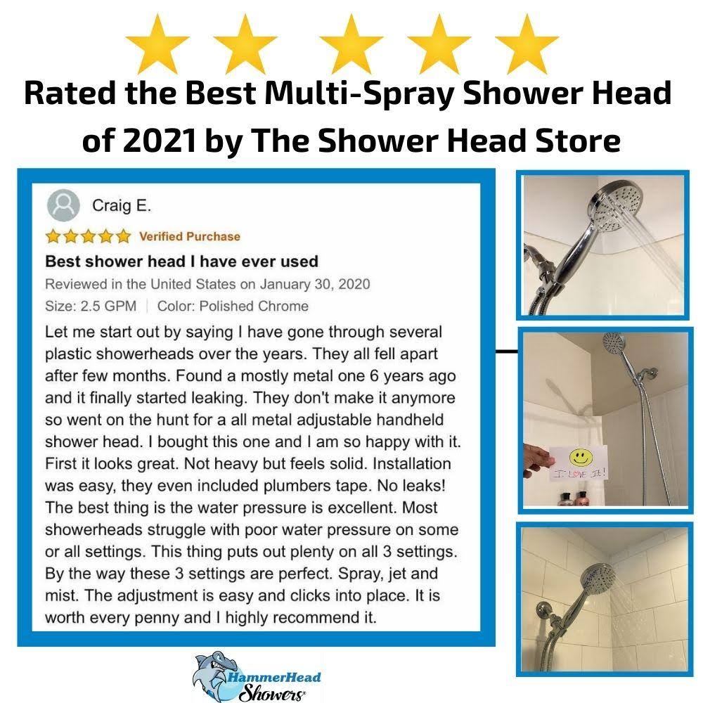 Chrome Hand Held Shower Head Set, 3 Sprays Z66985