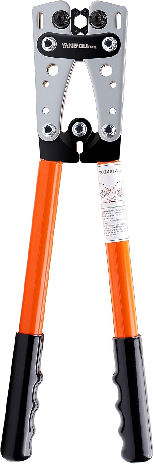 Cable Lug Crimping Tool for Copper Lugs, AWG 1/0-10, Pack of 2 L335