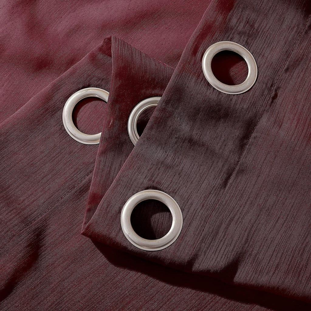 Burgundy Semi-Sheer Grommet Curtain Panel Pair, 108" x 84" K766082