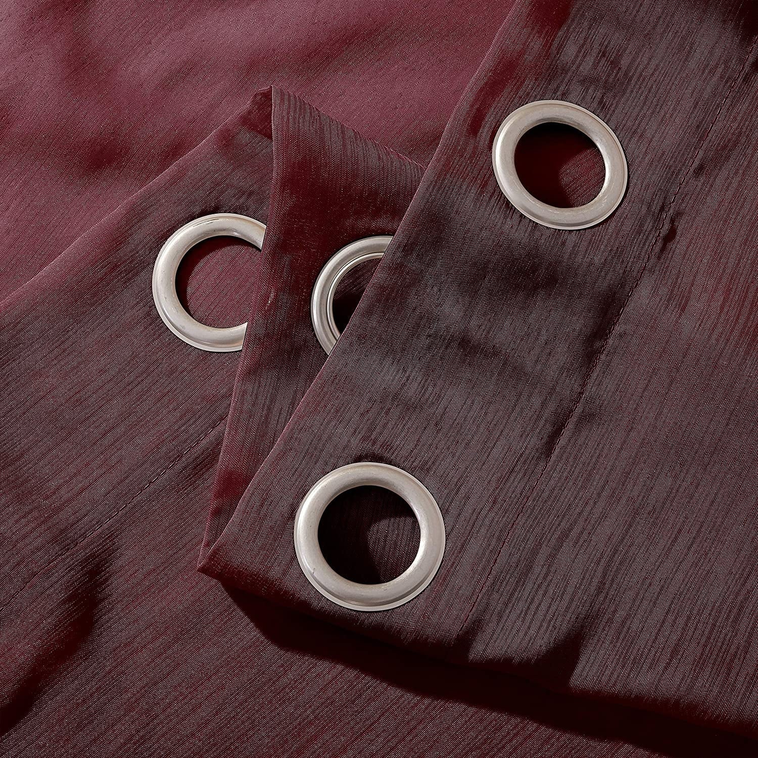 Burgundy Semi-Sheer Grommet Curtain Panel Pair, 108" x 84" K766082