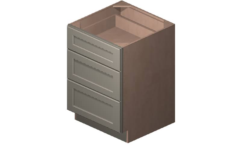 3 Drawers Base Cabinet High-Density Fiberboard T48052