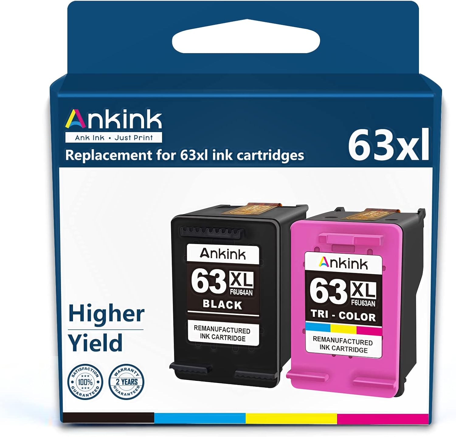 HP 63XL Black and Color Ink Cartridge Pack of 2 Q6312