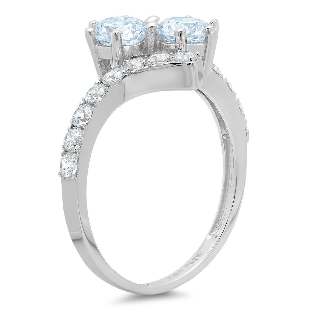 14k White Gold Sky Blue Topaz Ring Size 7.25 L26437