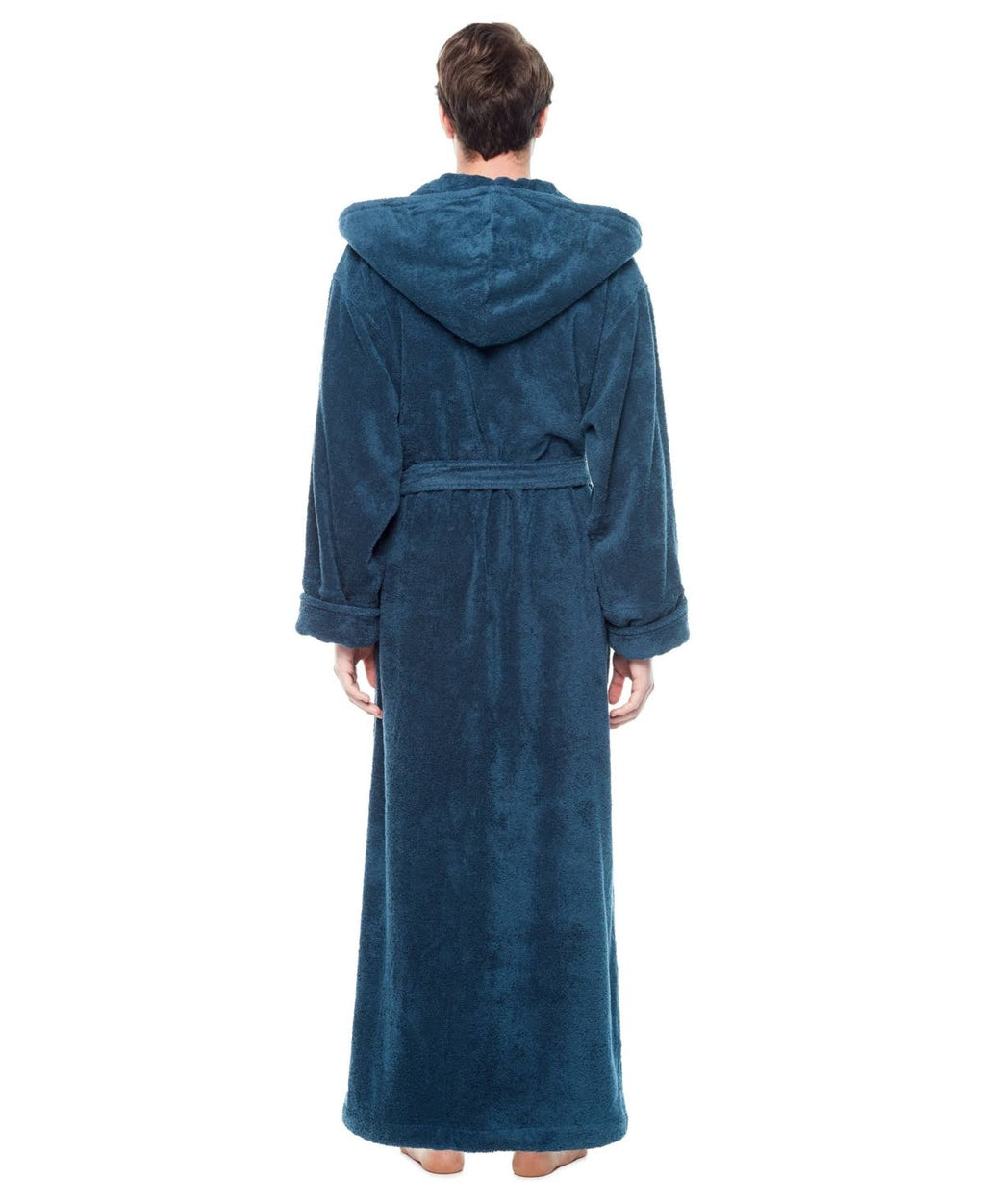 White Medium Hooded Turkish Cotton Bathrobe M7170