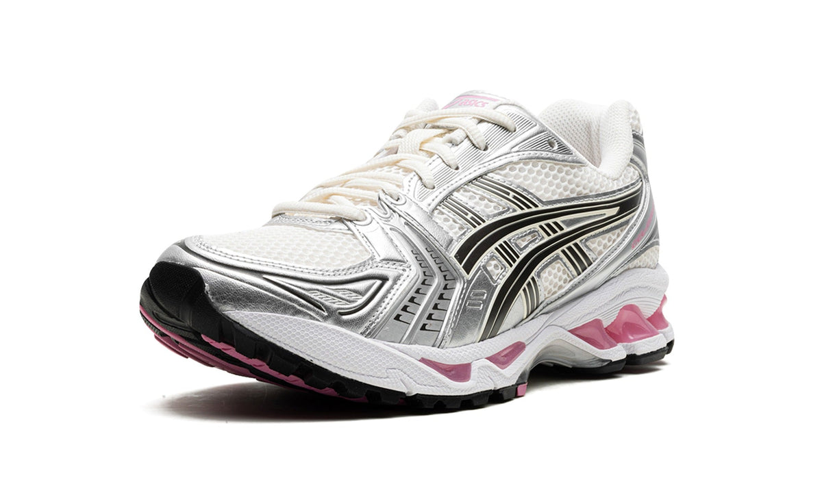 ASICS GEL-KAYANO 14 Sneakers - Cream/Silver/Black with Pink Accents
