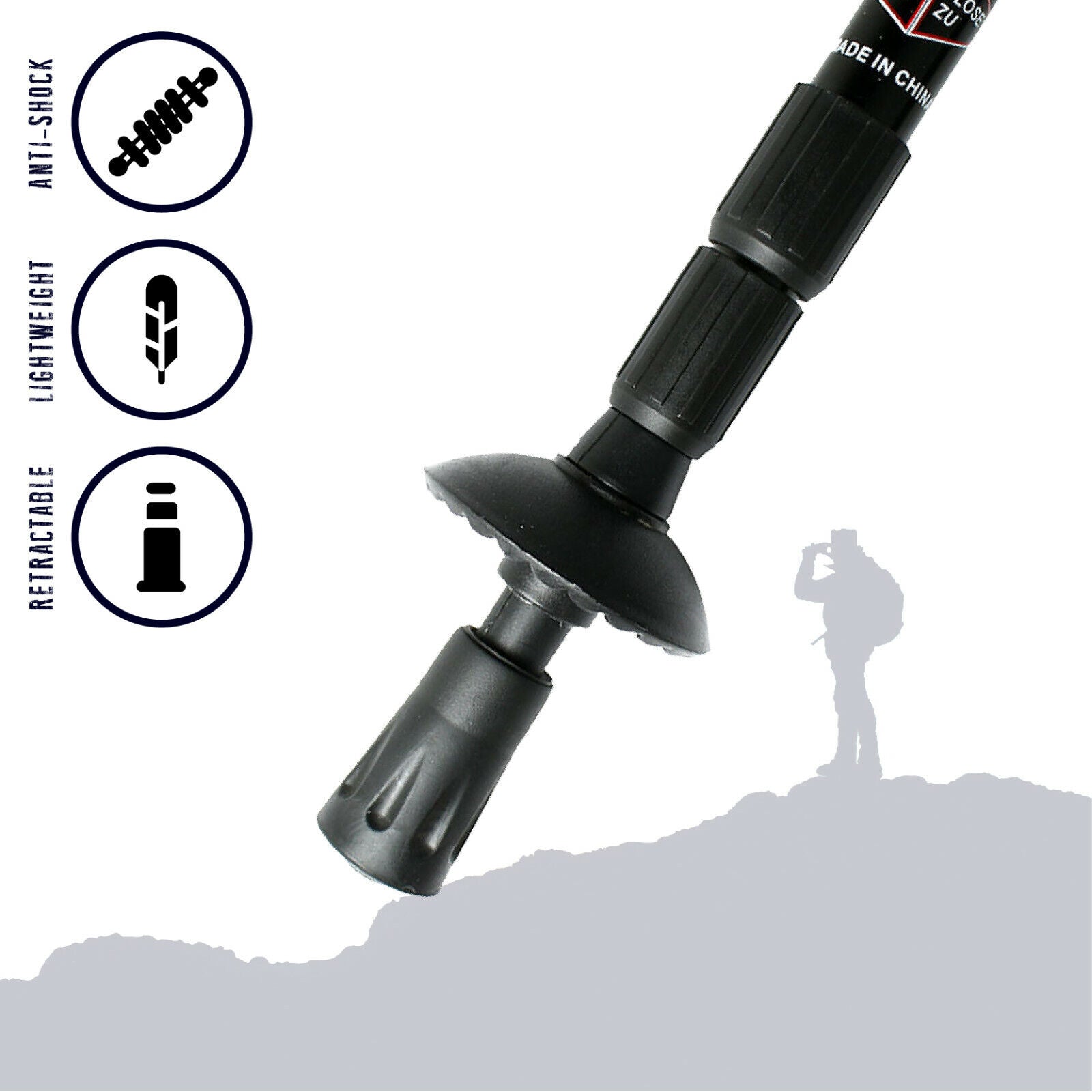 Pair of 2 Adjustable Anti-shock Trekking Poles V281837