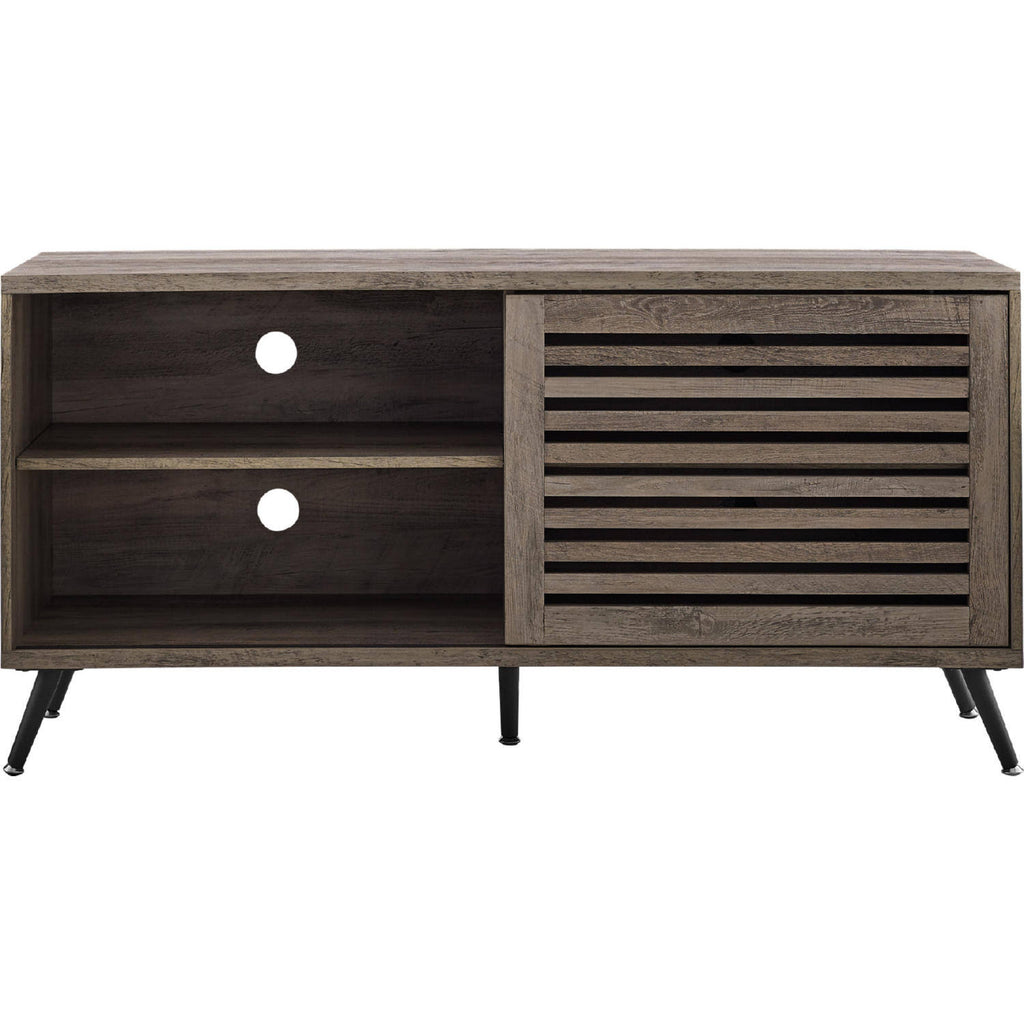 Grey Wash Sliding Slat Door TV Stand V338
