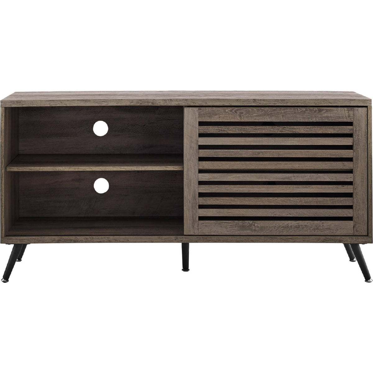Grey Wash Sliding Slat Door TV Stand V338