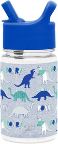 12oz Tritan Plastic Kids Water Bottle with Straw Lid C7869