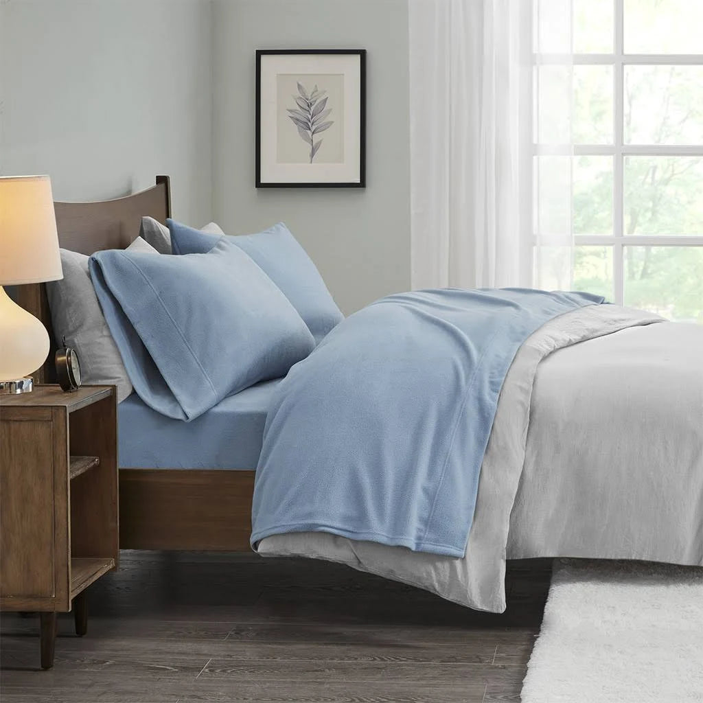 Blue Cal King Micro Fleece Sheet Set R3591