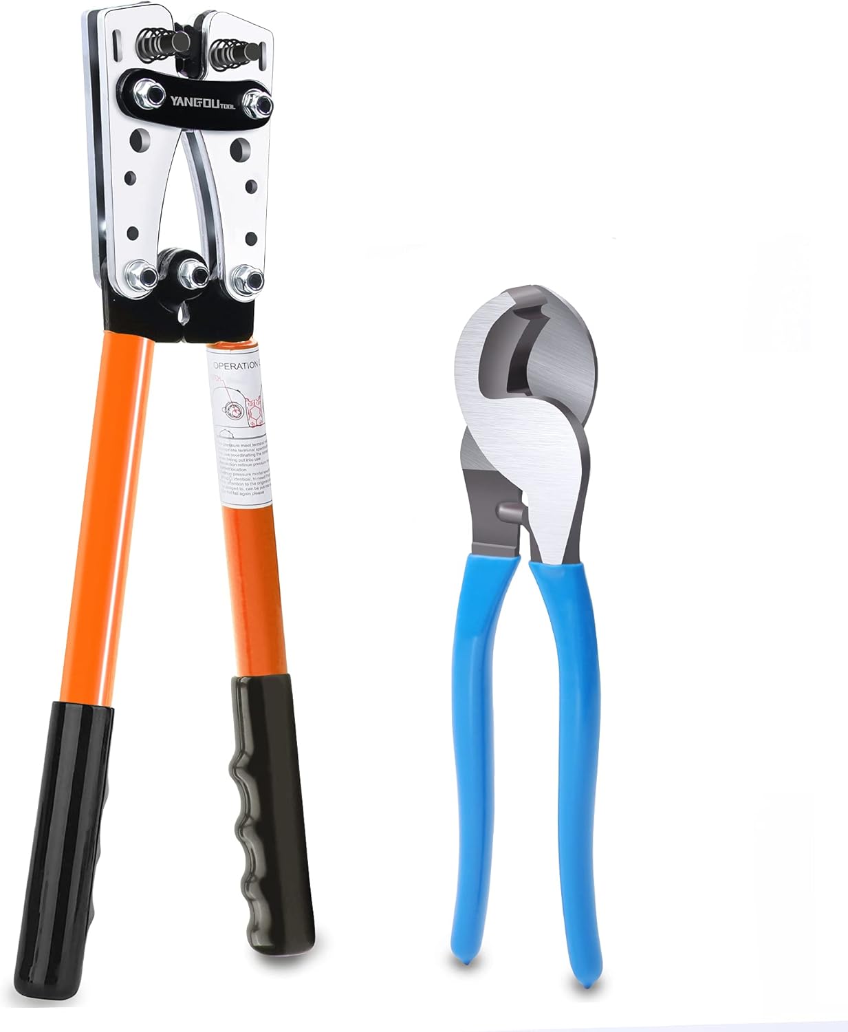Cable Lug Crimping Tool for Copper Lugs, AWG 1/0-10, Pack of 2 L335