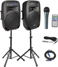 8 Piece Portable PA System with Microphone and Bluetooth U55407