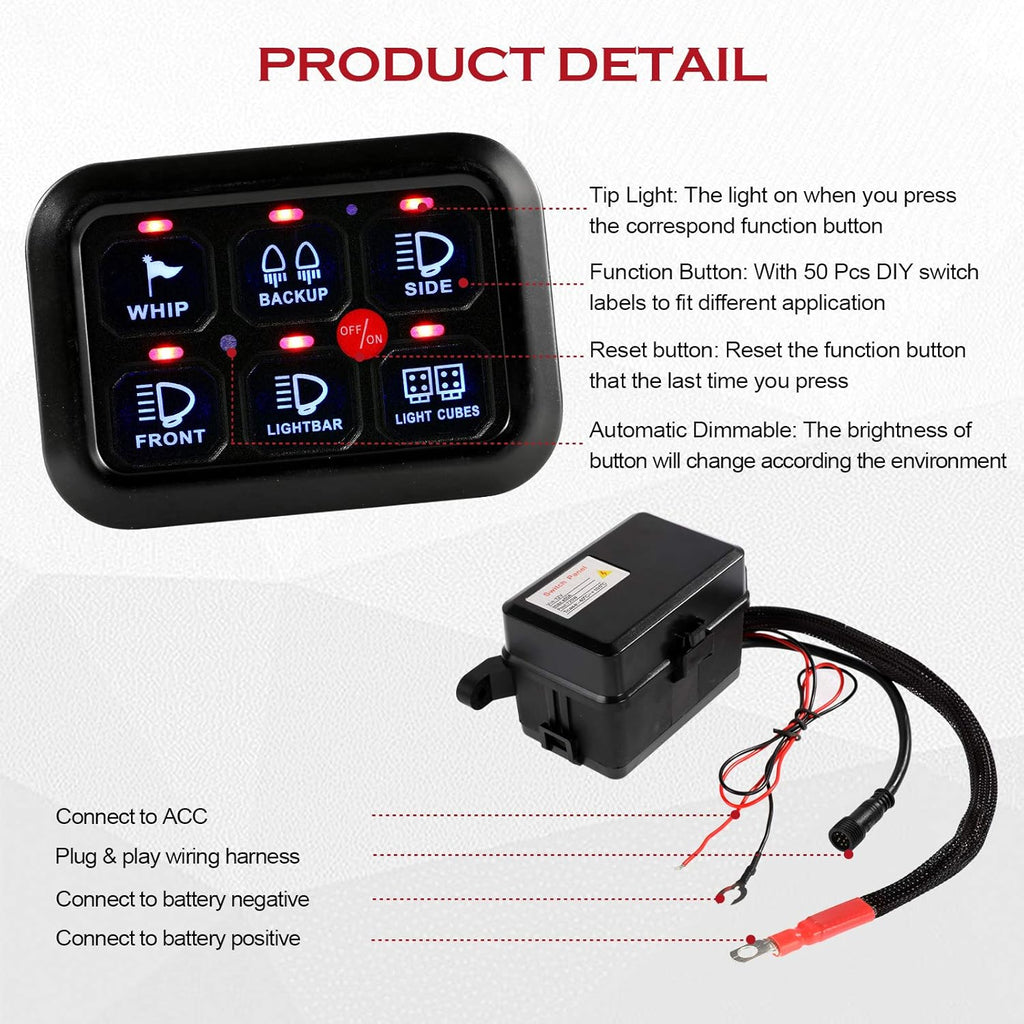 6 Gang Switch Panel with Touch Screen G829