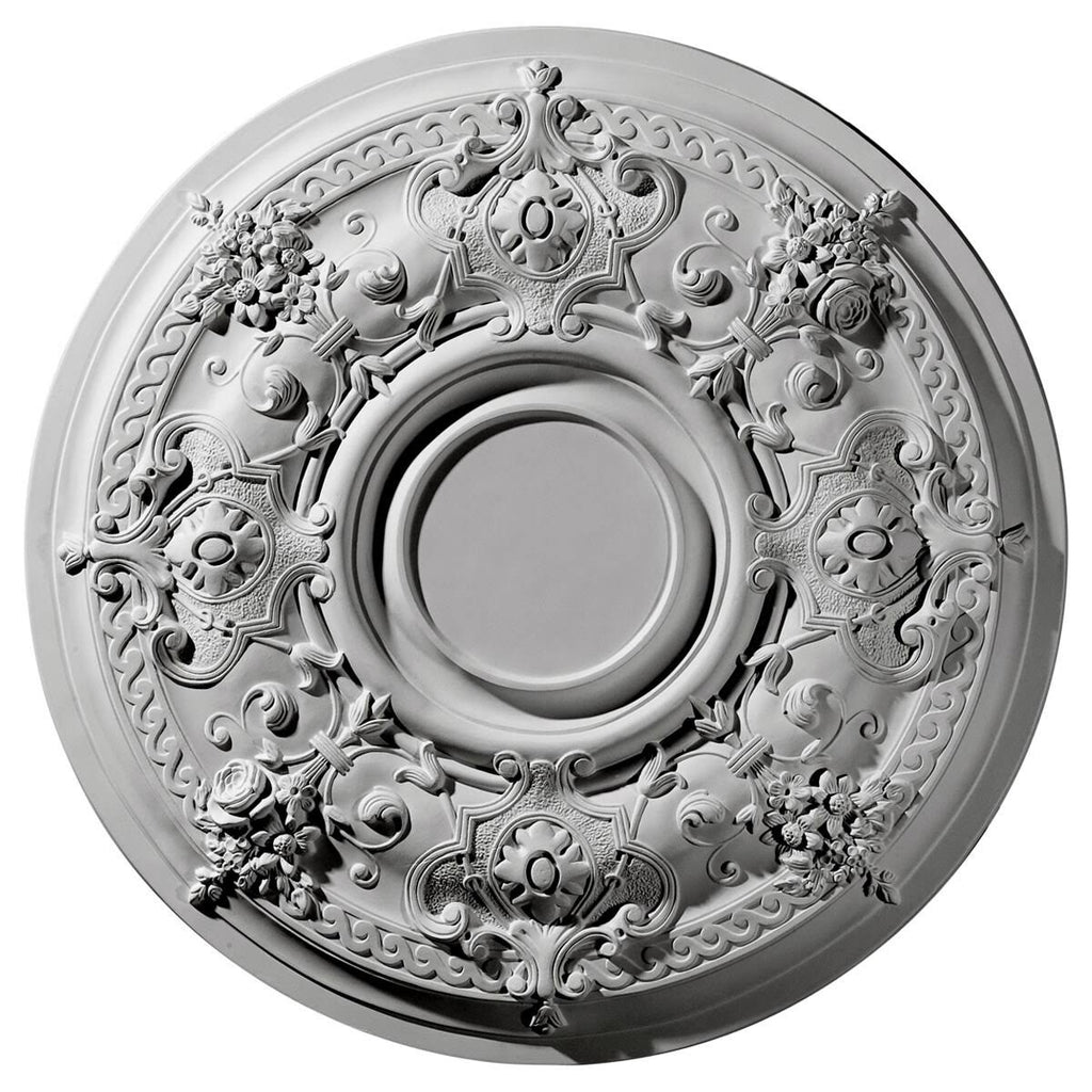 29 1/4x22OD x 2x22P Hand-Painted Stone Hearth Ceiling Medallion X7013