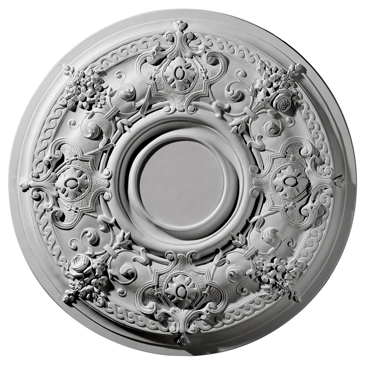 29 1/4x22OD x 2x22P Hand-Painted Stone Hearth Ceiling Medallion X7013