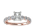 14K Rose Gold Solitaire Engagement Ring with Accents Y886