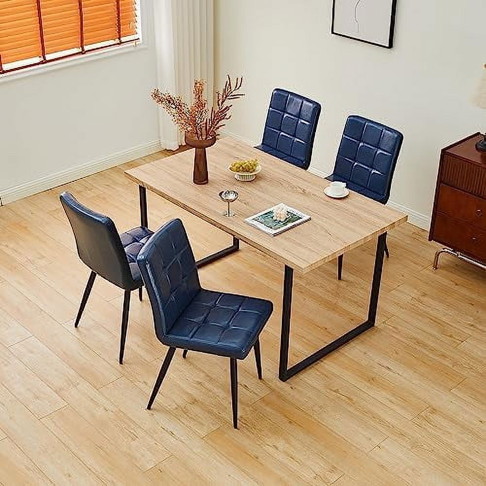 Faux Leather Dining Chairs Set of 4 with Metal Legs M2473