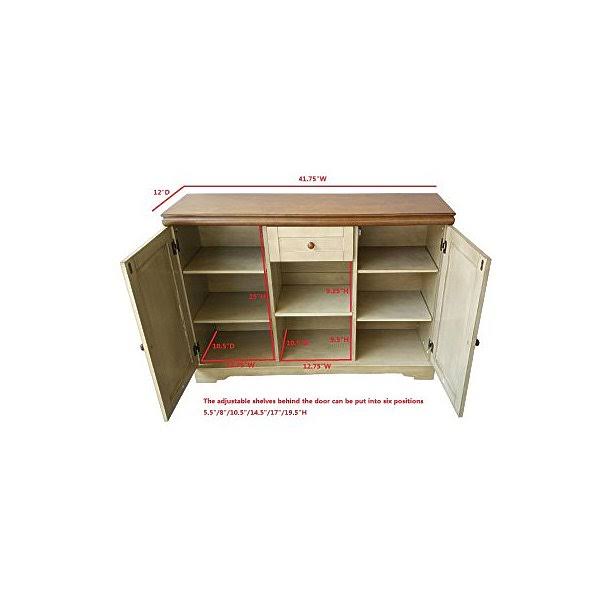 Black/Walnut Wood Buffet Cabinet Console Table Q366763